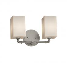 Justice Design Group FSN-8462-15-OPAL-NCKL - Bronx 2-Light Bath Bar