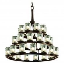 Justice Design Group GLA-8712-16-CLRT-DBRZ-LED36-25200 - Dakota 36-Light 3-Tier Ring LED Chandelier