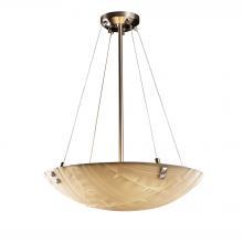 Justice Design Group PNA-9662-35-BANL-NCKL-F3-LED5-5000 - 24" LED Pendant Bowl w/ PAIR SQUARE W/ POINTS FINIALS