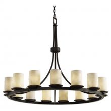 Justice Design Group POR-8715-10-SAWT-MBLK - Dakota 15-Light 1-Tier Ring Chandelier