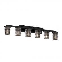 Justice Design Group WGL-8786-10-GRCB-MBLK - Dakota 6-Light Bath Bar