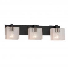 Justice Design Group FSN-8923-55-SEED-MBLK - Modular 3-Light Bath Bar