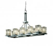 Justice Design Group GLA-8650-26-WHTW-MBLK - Montana 10-Light Rectangular Ring Chandelier