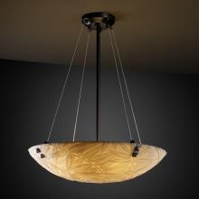 Justice Design Group PNA-9661-35-WAVE-MBLK-F5 - 18" Pendant Bowl w/ CONCENTRIC SQUARES FINIALS