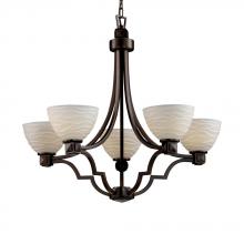 Justice Design Group POR-8500-30-WAVE-DBRZ - Argyle 5-Light Chandelier