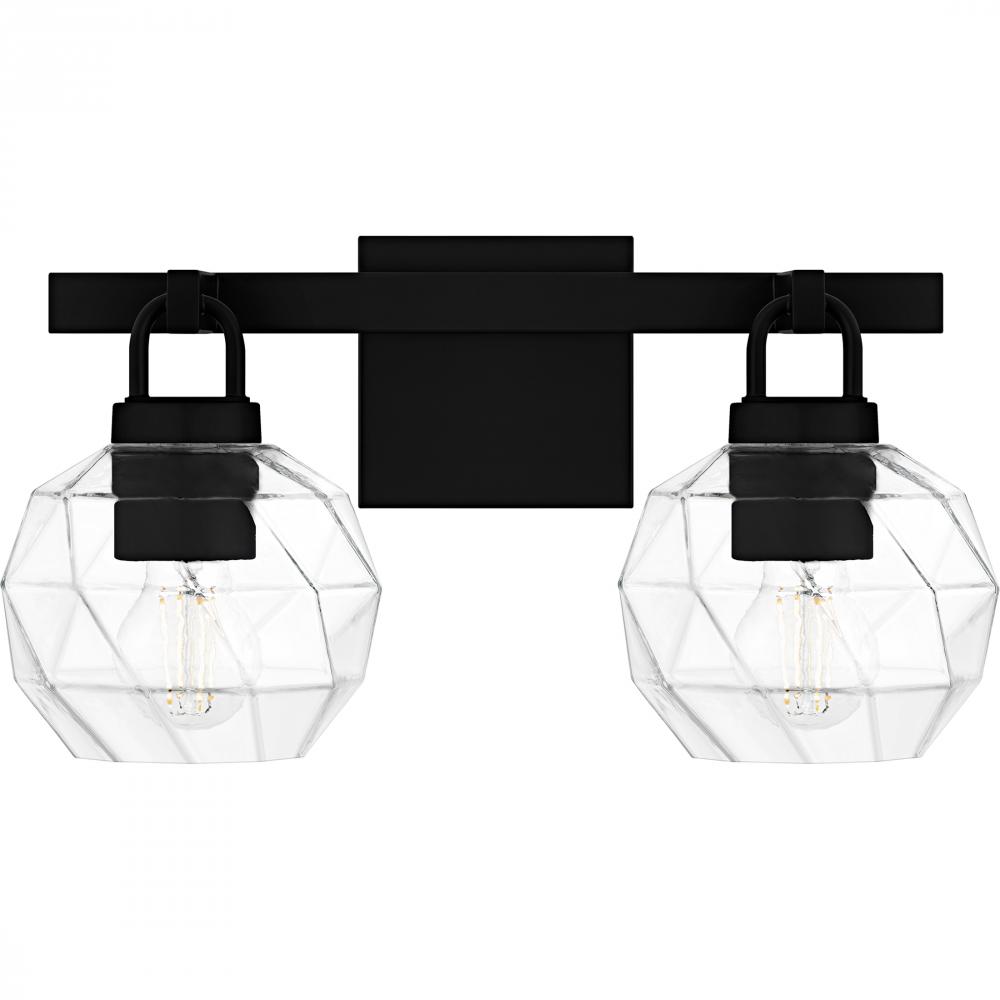 Celina 2-Light Matte Black Bath Light