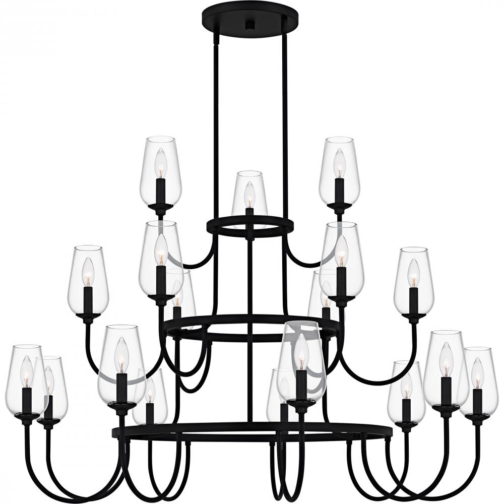 Viscount 18-Light Matte Black Chandelier