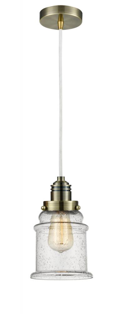 Winchester - 1 Light - 8 inch - Antique Brass - Cord hung - Mini Pendant