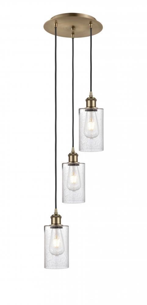 Clymer - 3 Light - 10 inch - Antique Brass - Cord Hung - Multi Pendant