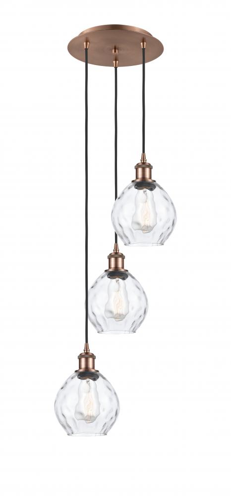 Waverly - 3 Light - 13 inch - Antique Copper - Cord Hung - Multi Pendant