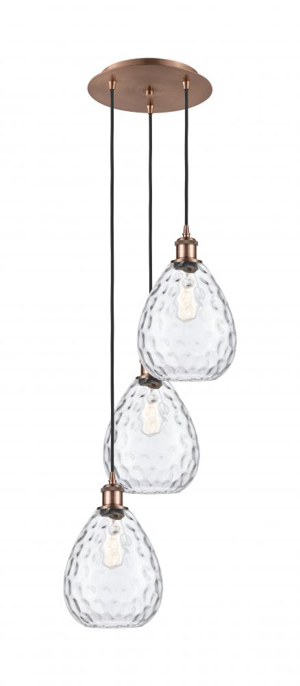 Waverly - 3 Light - 15 inch - Antique Copper - Cord Hung - Multi Pendant