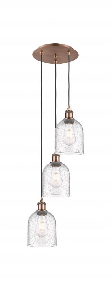 Bella - 3 Light - 12 inch - Antique Copper - Cord hung - Multi Pendant