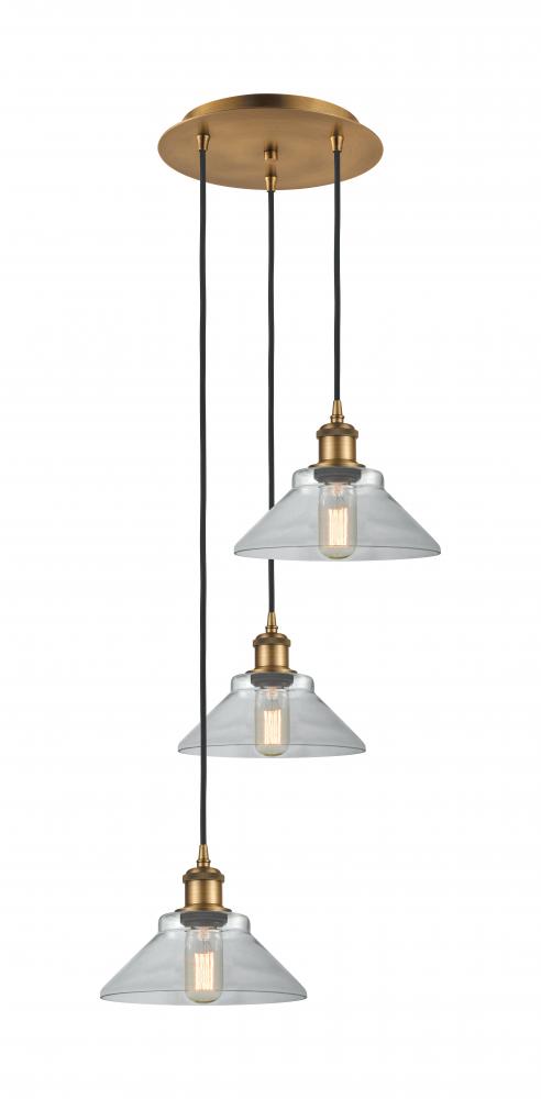 Orwell - 3 Light - 15 inch - Brushed Brass - Cord Hung - Multi Pendant