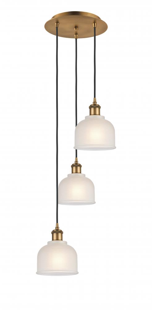 Dayton - 3 Light - 12 inch - Brushed Brass - Cord Hung - Multi Pendant