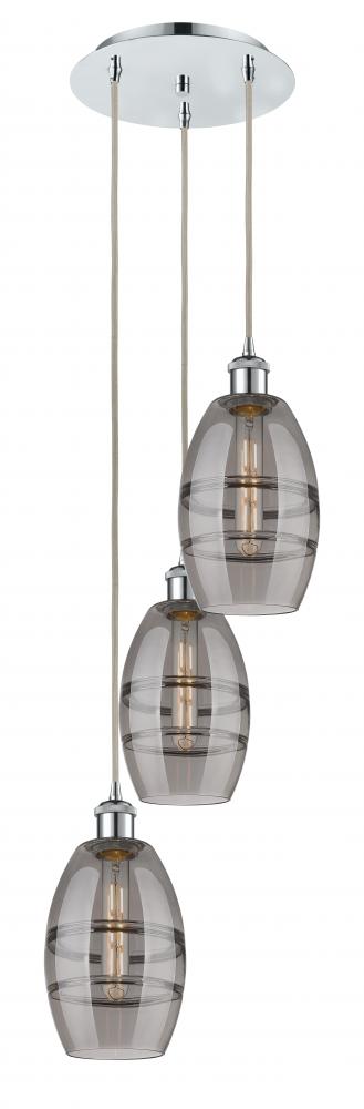 Vaz - 3 Light - 12 inch - Polished Chrome - Cord hung - Multi Pendant