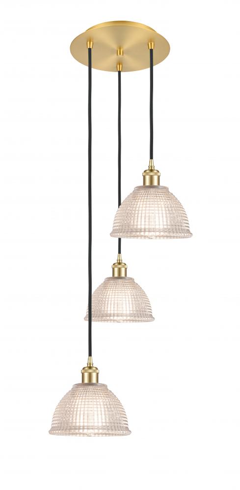 Arietta - 3 Light - 15 inch - Satin Gold - Cord Hung - Multi Pendant