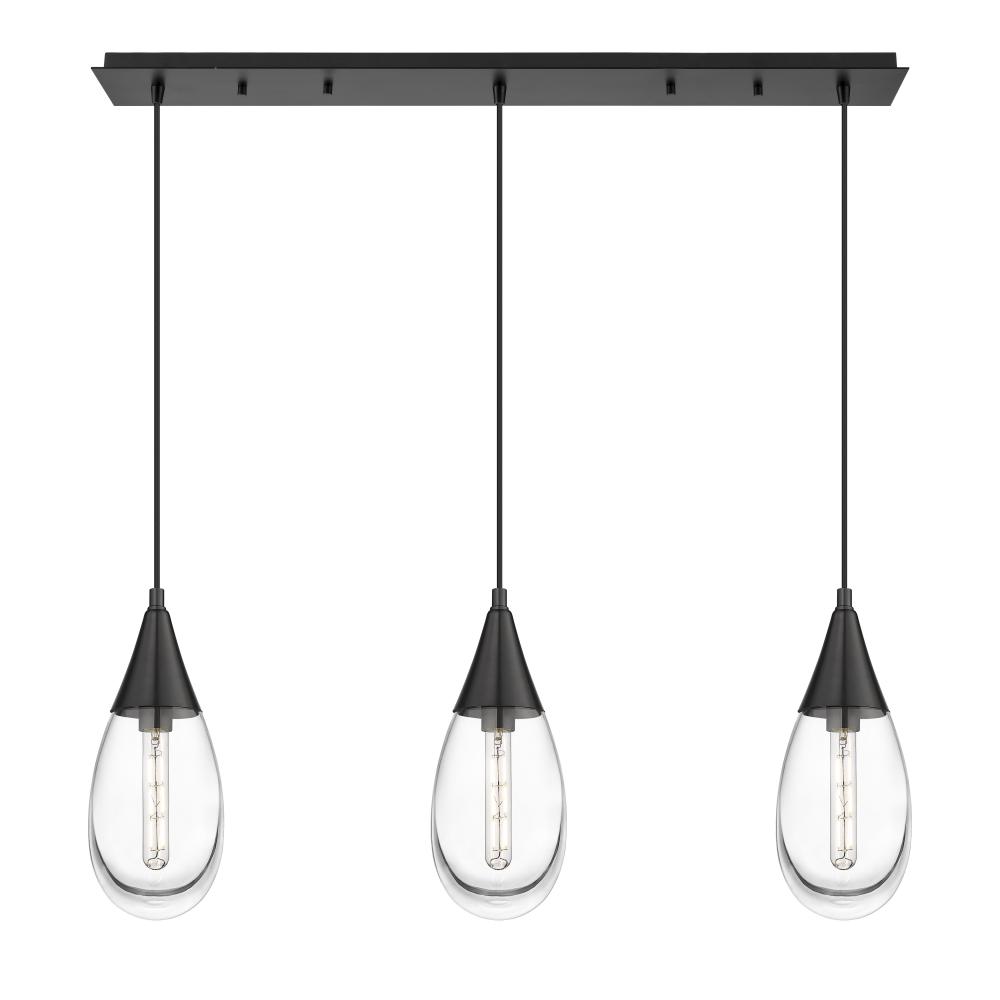 Malone - 3 Light - 38 inch - Matte Black - Linear Pendant