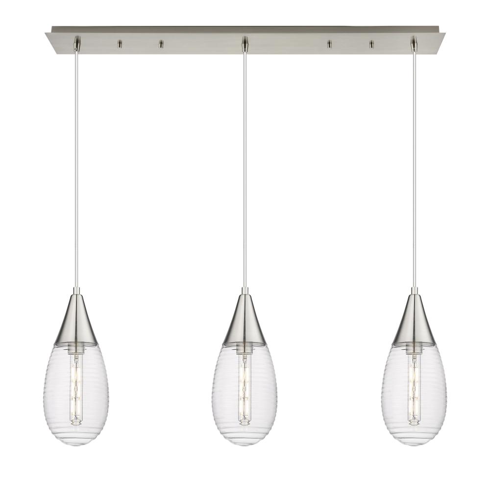 Malone - 3 Light - 38 inch - Brushed Satin Nickel - Linear Pendant