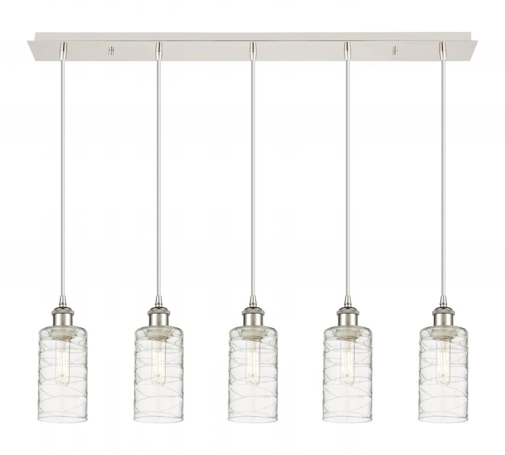 Crown Point - 5 Light - 37 inch - Polished Nickel - Linear Pendant