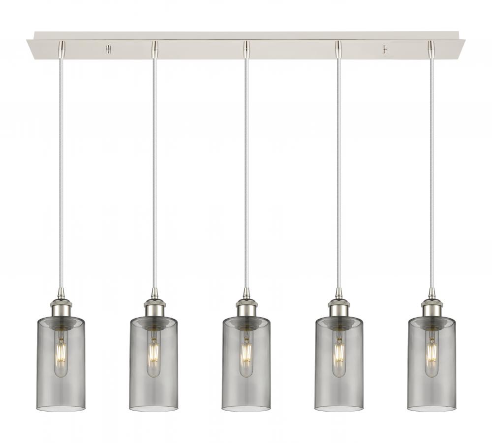 Crown Point - 5 Light - 37 inch - Polished Nickel - Linear Pendant