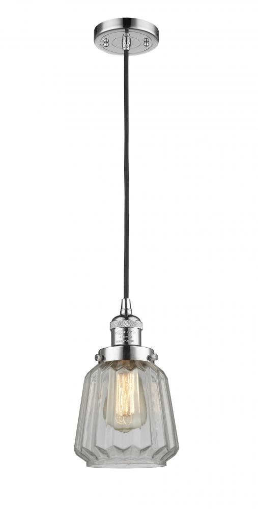 Chatham - 1 Light - 7 inch - Polished Chrome - Cord hung - Mini Pendant