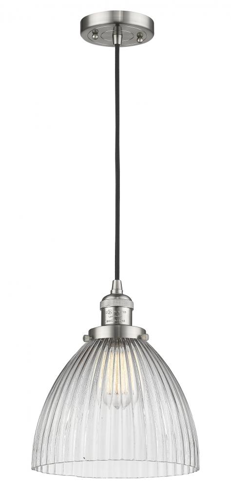 Seneca Falls - 1 Light - 10 inch - Brushed Satin Nickel - Cord hung - Mini Pendant