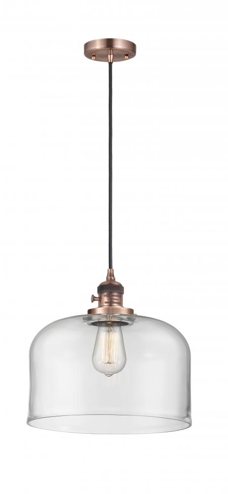 Bell - 1 Light - 12 inch - Antique Copper - Cord hung - Mini Pendant