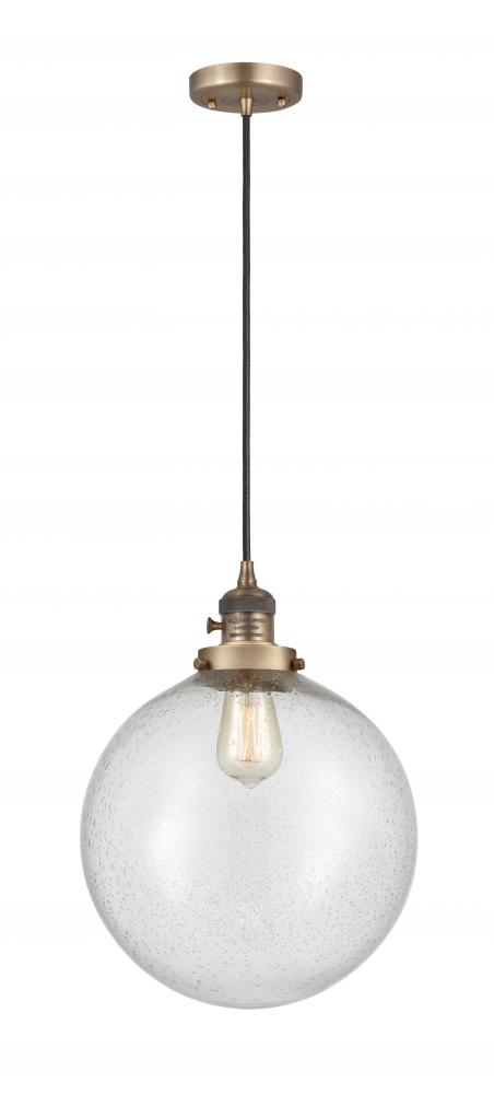 Beacon - 1 Light - 12 inch - Brushed Brass - Cord hung - Mini Pendant