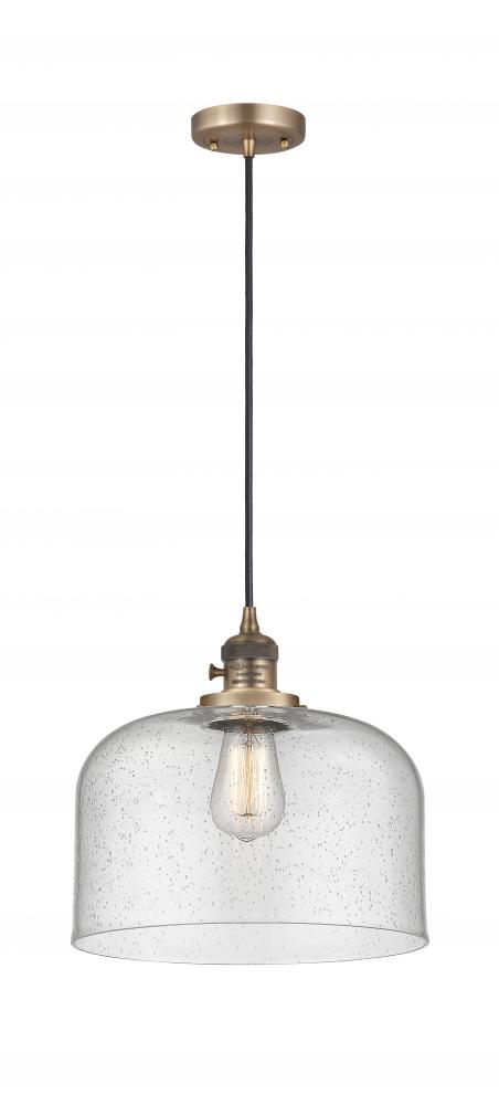 Bell - 1 Light - 12 inch - Brushed Brass - Cord hung - Mini Pendant