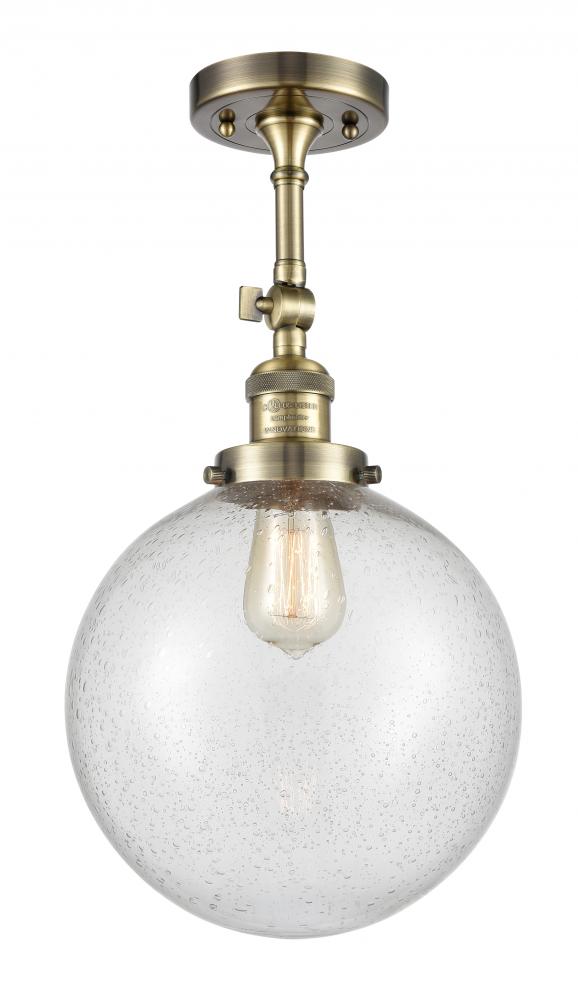 Beacon - 1 Light - 10 inch - Antique Brass - Semi-Flush Mount