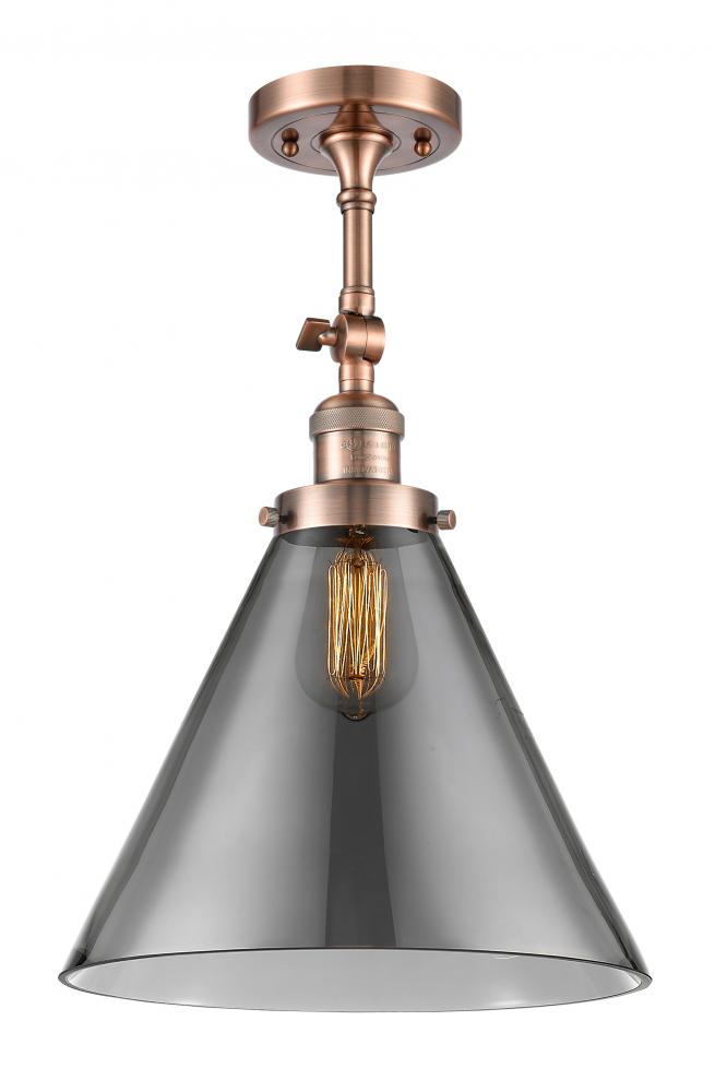 Cone - 1 Light - 12 inch - Antique Copper - Semi-Flush Mount