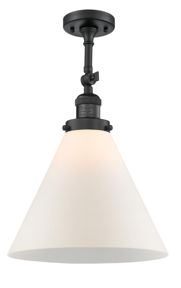 Cone - 1 Light - 12 inch - Matte Black - Semi-Flush Mount