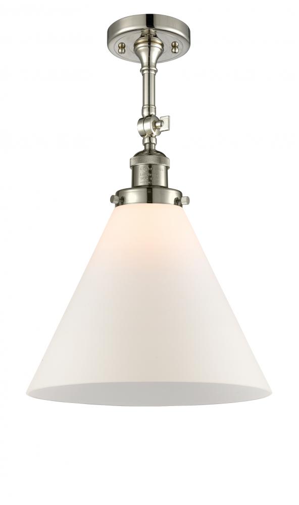 Cone - 1 Light - 12 inch - Polished Nickel - Semi-Flush Mount