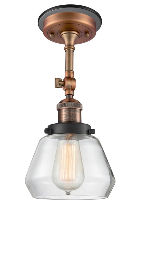 Fulton - 1 Light - 7 inch - Antique Copper - Semi-Flush Mount