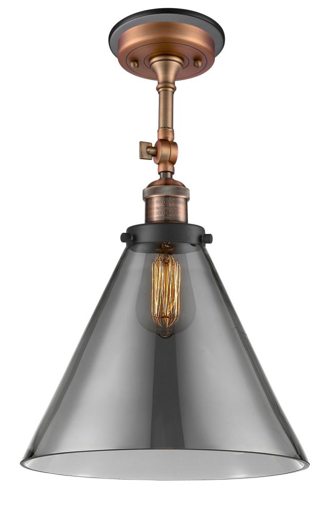 Cone - 1 Light - 12 inch - Antique Copper - Semi-Flush Mount