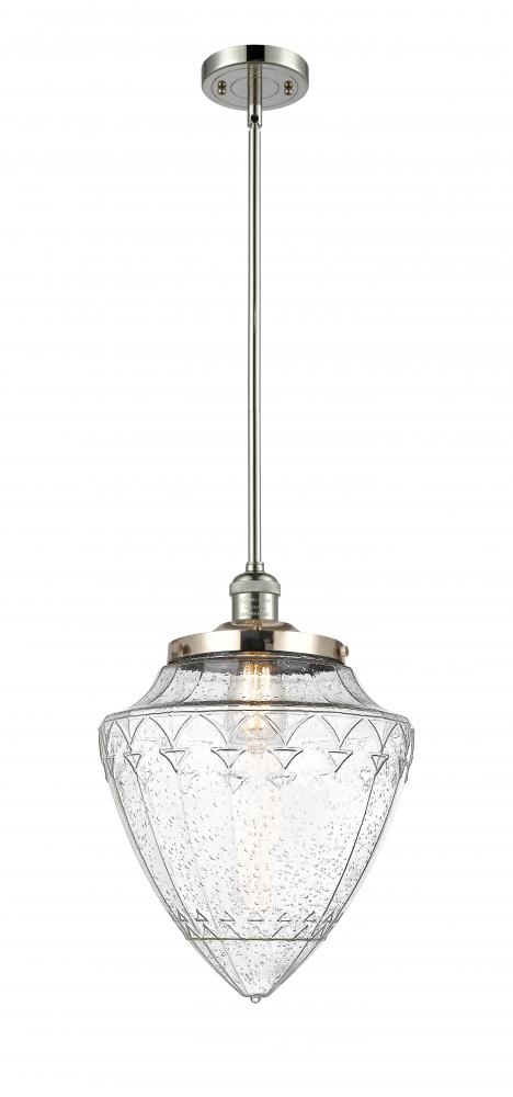 Bullet - 1 Light - 12 inch - Polished Nickel - Stem Hung - Mini Pendant