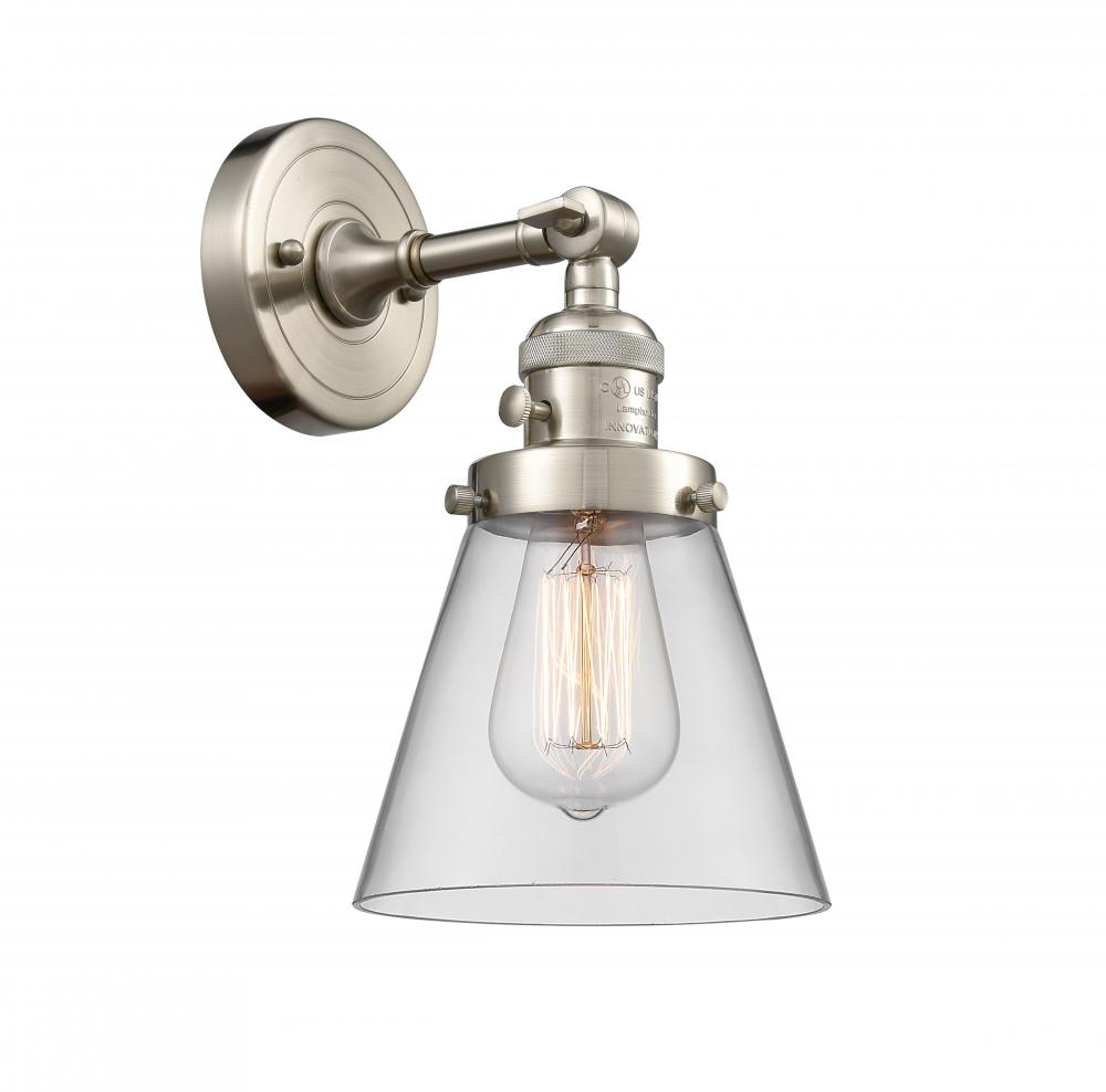 Cone - 1 Light - 6 inch - Brushed Satin Nickel - Sconce