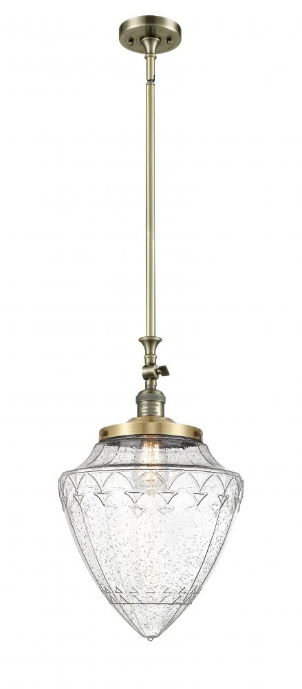 Bullet - 1 Light - 12 inch - Antique Brass - Stem Hung - Mini Pendant