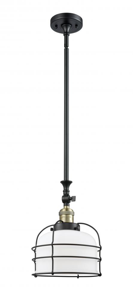 Bell Cage - 1 Light - 9 inch - Black Antique Brass - Stem Hung - Mini Pendant