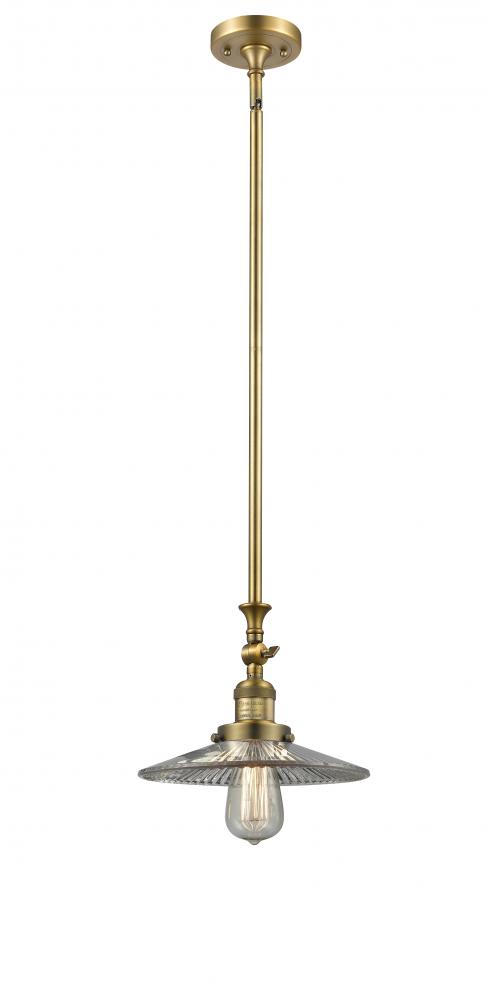 Halophane - 1 Light - 9 inch - Brushed Brass - Stem Hung - Mini Pendant