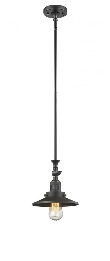 Railroad - 1 Light - 8 inch - Oil Rubbed Bronze - Stem Hung - Mini Pendant