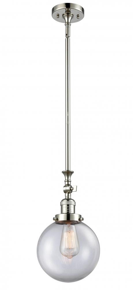 Beacon - 1 Light - 8 inch - Polished Nickel - Stem Hung - Mini Pendant