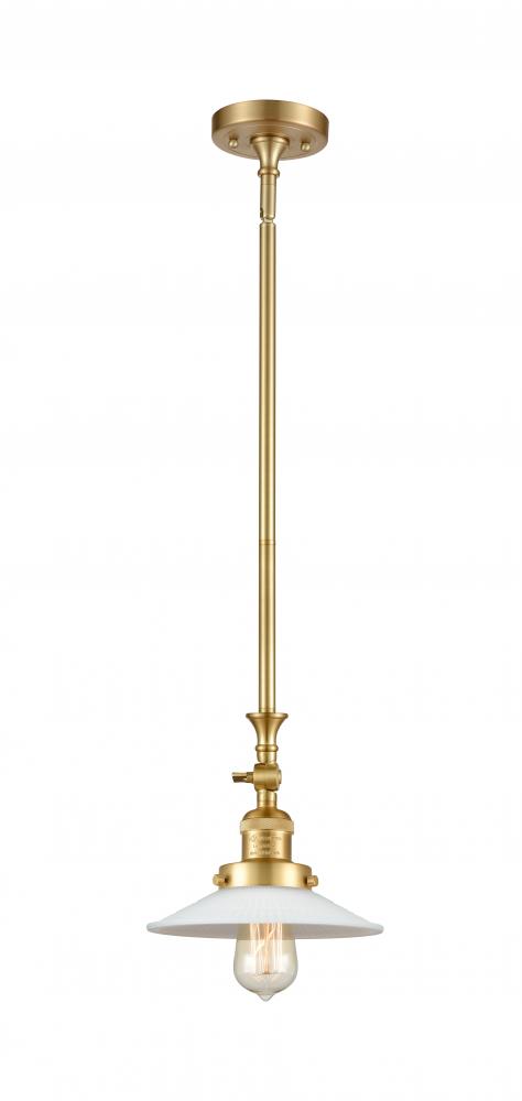 Halophane - 1 Light - 9 inch - Satin Gold - Stem Hung - Mini Pendant