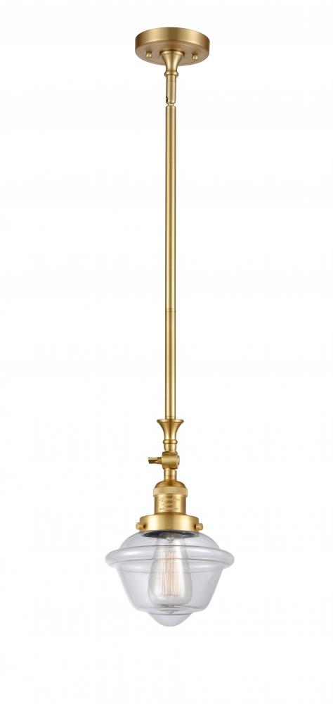 Oxford - 1 Light - 7 inch - Satin Gold - Stem Hung - Mini Pendant