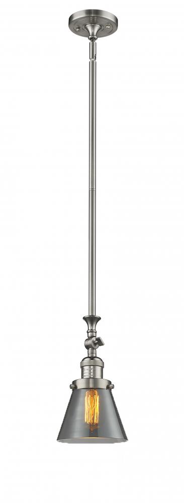 Cone - 1 Light - 6 inch - Brushed Satin Nickel - Stem Hung - Mini Pendant