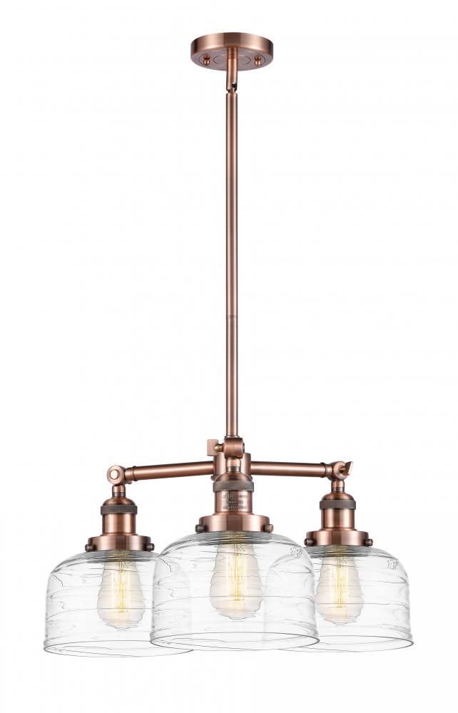 Bell - 3 Light - 22 inch - Antique Copper - Stem Hung - Chandelier