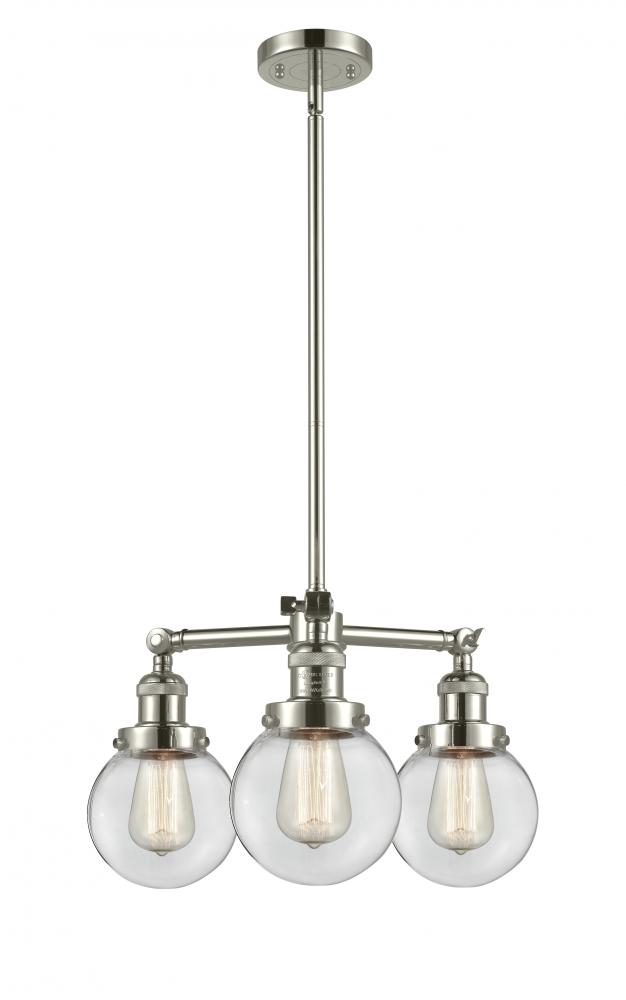 Beacon - 3 Light - 19 inch - Polished Nickel - Stem Hung - Chandelier