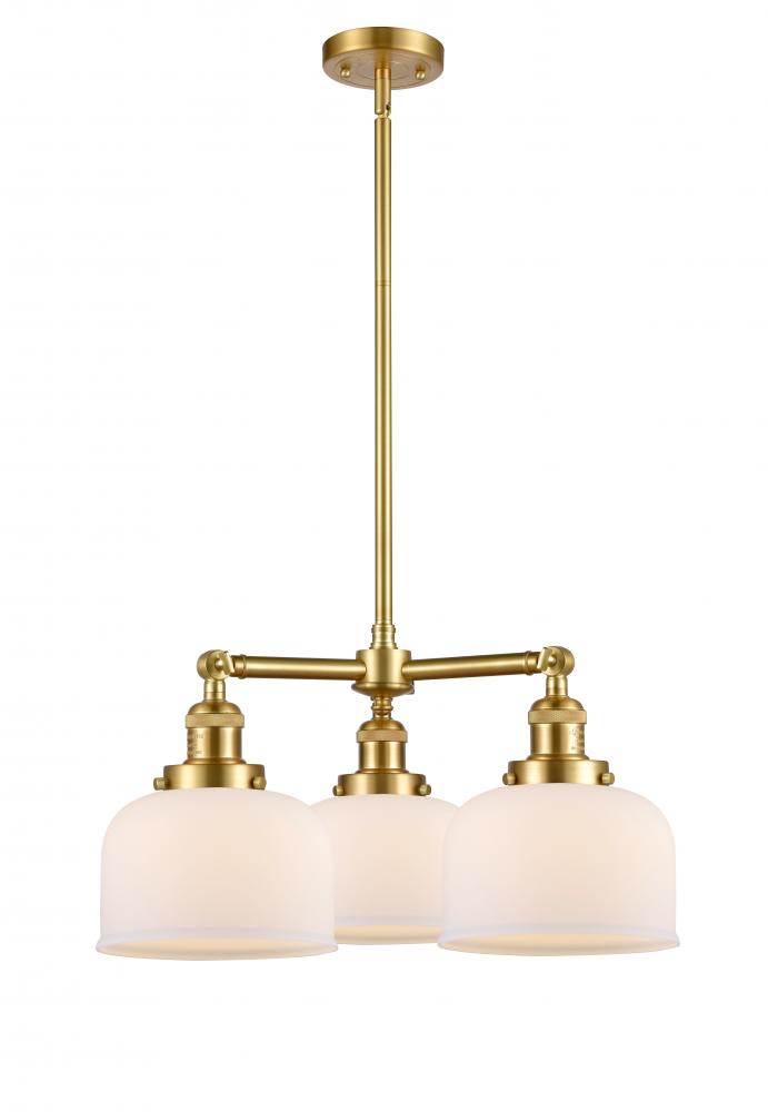 Bell - 3 Light - 22 inch - Satin Gold - Stem Hung - Chandelier