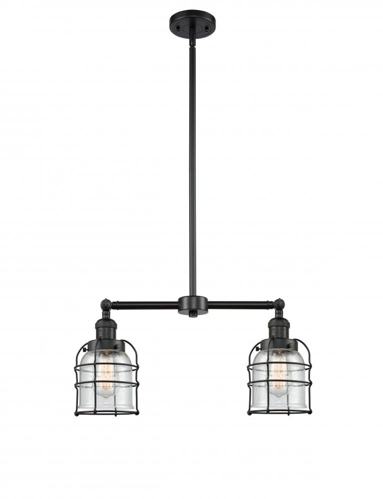 Bell Cage - 2 Light - 21 inch - Matte Black - Stem Hung - Island Light