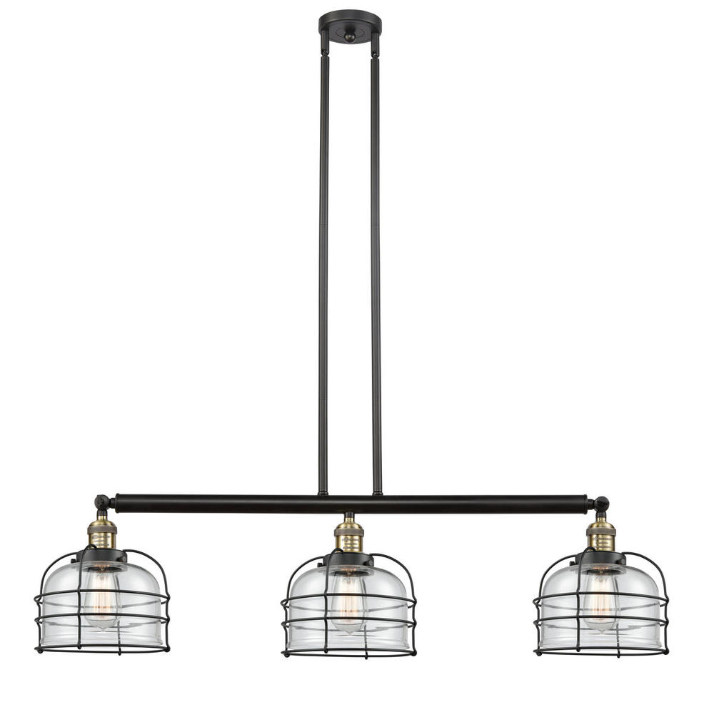 Bell Cage - 3 Light - 42 inch - Black Antique Brass - Stem Hung - Island Light